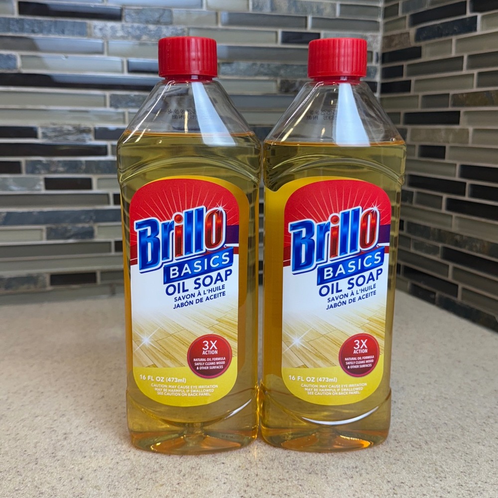 NEW Set Brillo Basics Oil Soap 3X‎ Action Natural Wood Cleaner 16 fl oz NOS Exp.